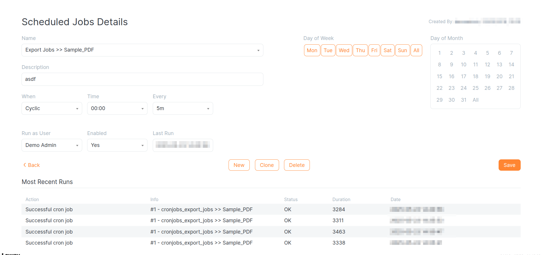 Scheduled Report inside QueueMetrics