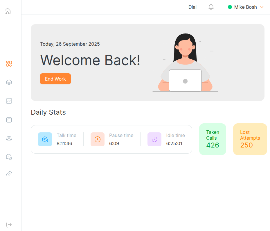 Dedicated Agent Page